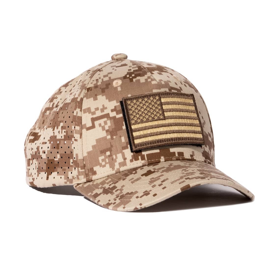 Honor And Oath digital camouflage baseball cap with American flag patch 