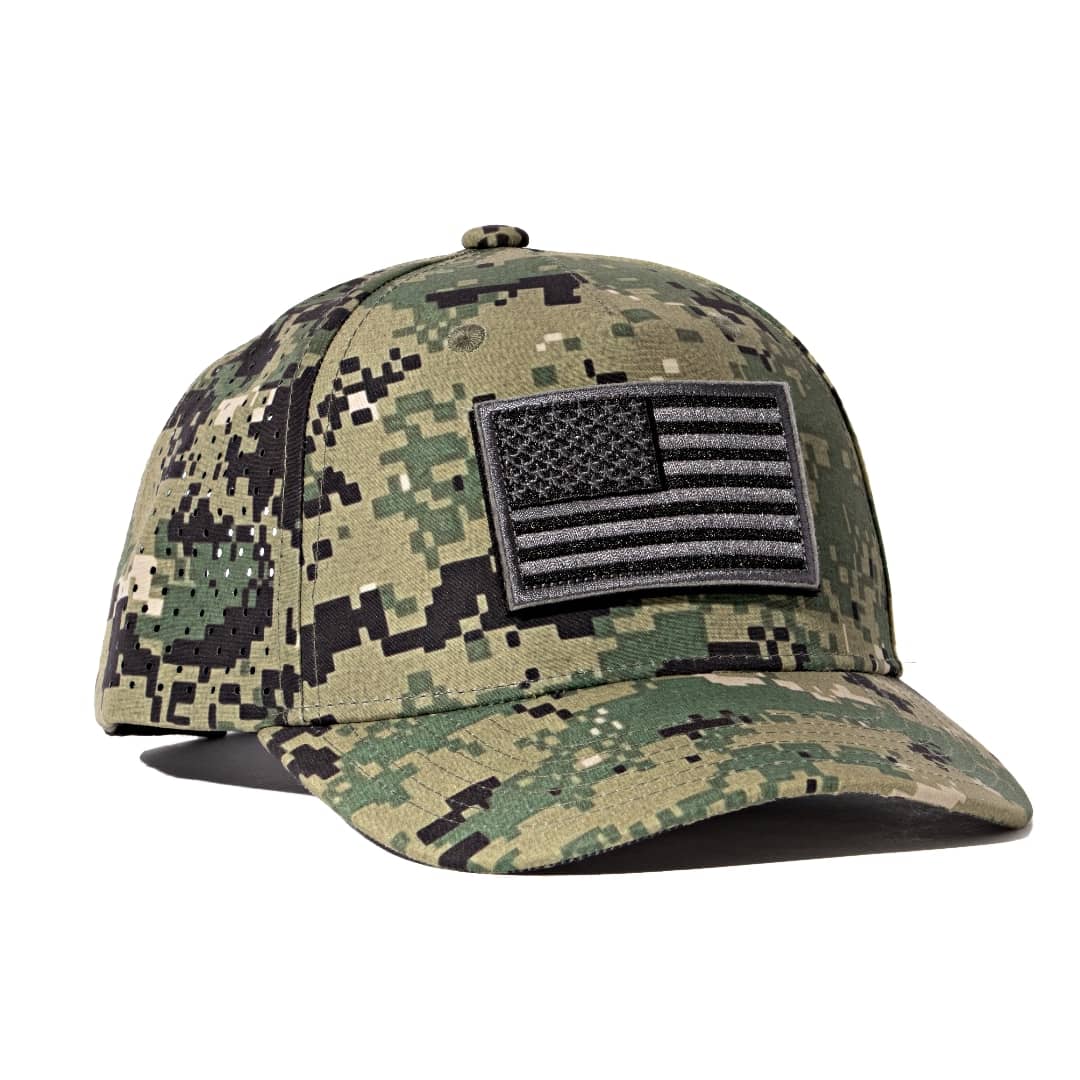 Honor And Oath digital camouflage baseball cap with American flag patch 