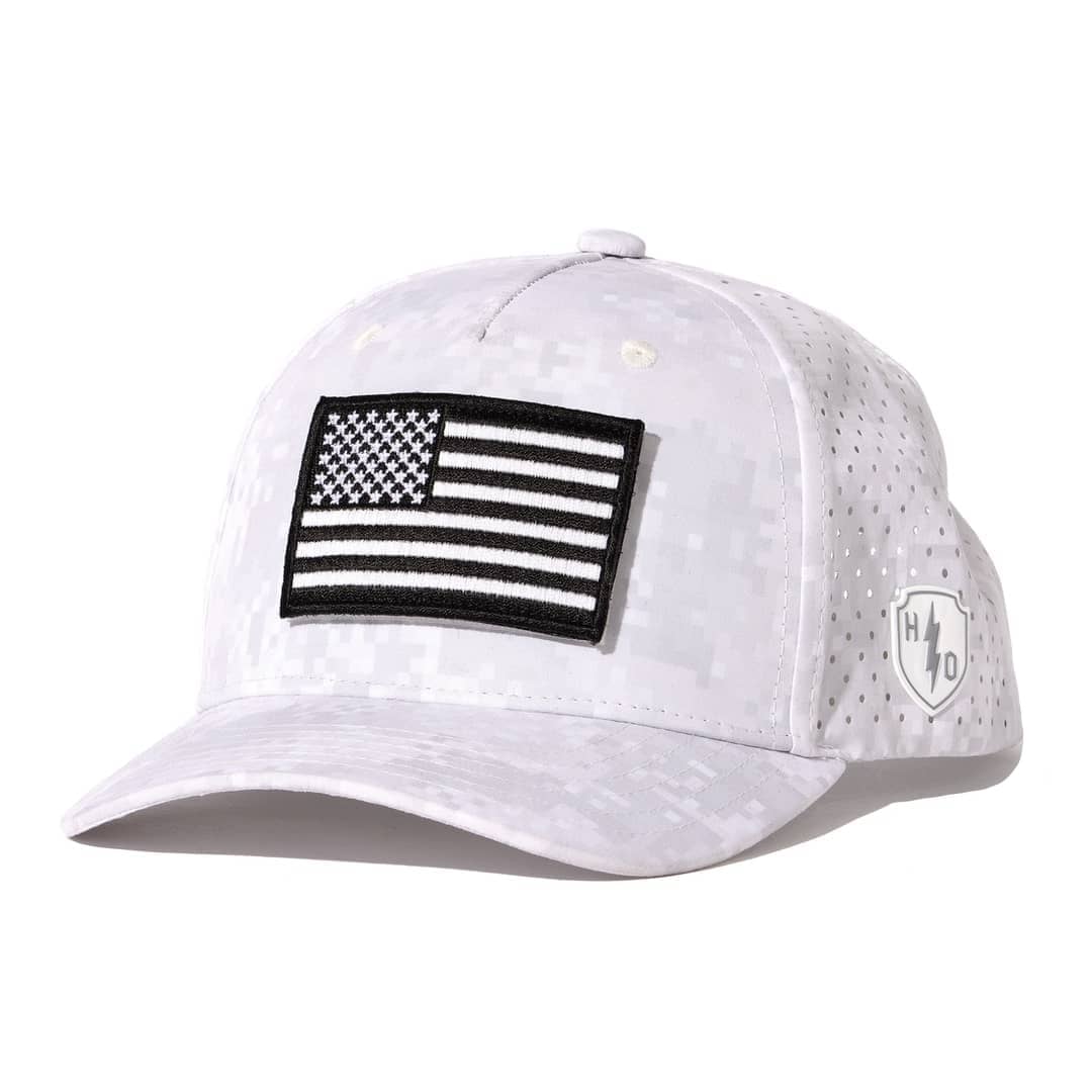 Honor And Oath digital camouflage baseball cap with American flag patch 